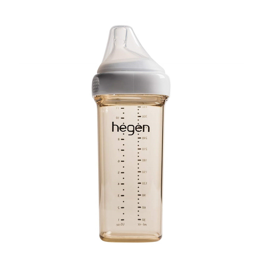 Hegen PCTO feeding bottle PPSU 330 ml / 11 oz with clear body and white cap