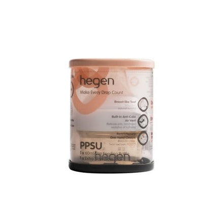 HEGEN PCTO PPSU feeding bottle, 60 ml (2 oz) with pink lid