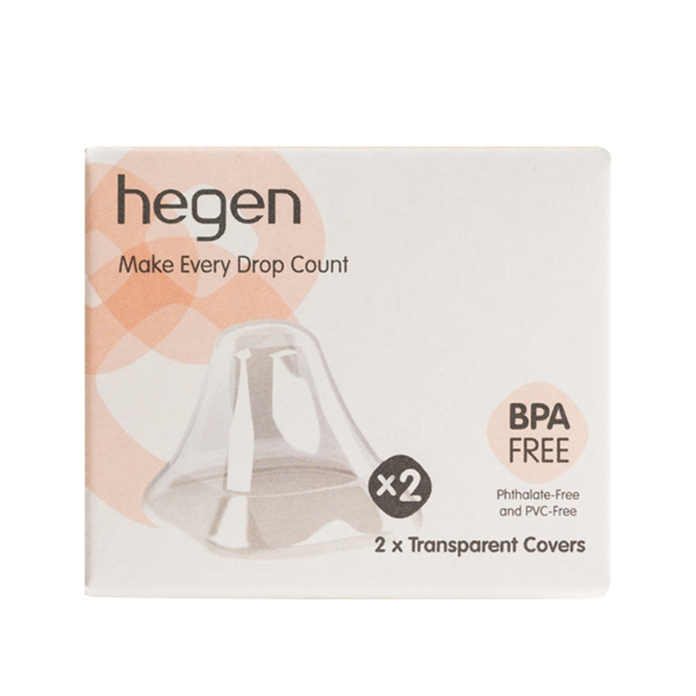 HEGEN Transparent Cover 2-Pack for baby bottles, BPA-free clear covers