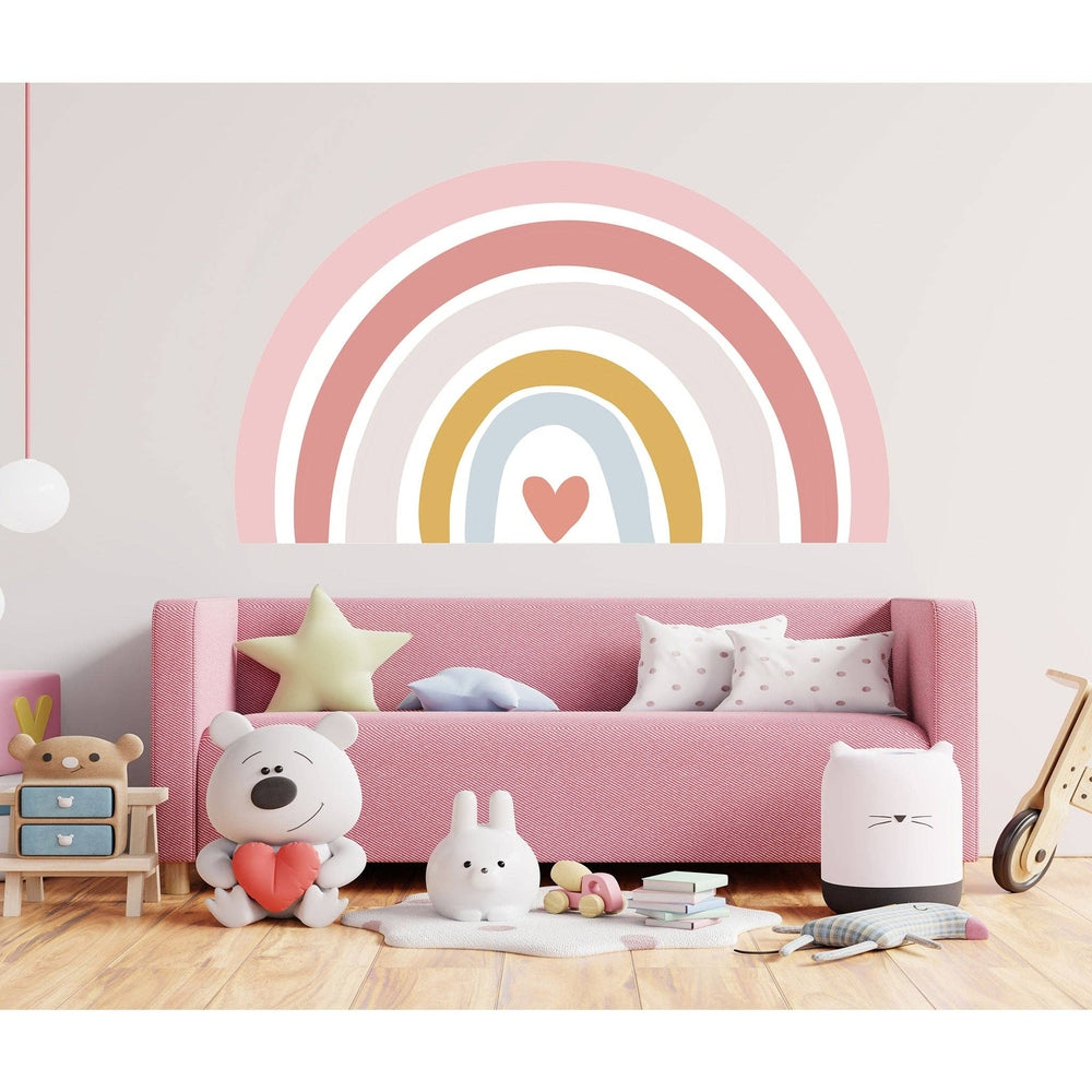 Hello Beautiful Designs Beautiful Pink Rainbow Nursery Wall Art Sticker
