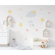 Hello Beautiful Designs Sun And Rain Clouds Nursery Wall Stickers Nursery Wall Decals