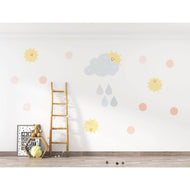 Hello Beautiful Designs Sun And Rain Clouds Nursery Wall Stickers Nursery Wall Decals