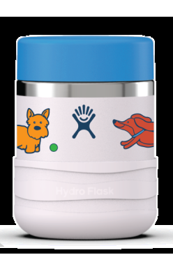 Hydro Flask Kids 12 oz Insulated Food Jar And Boot – Bow Wow Pink front view