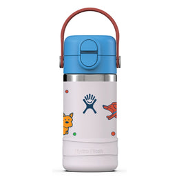 Hydro Flask Kids 12 oz Wide Mouth Bottle With Covered Straw Cap And Boot