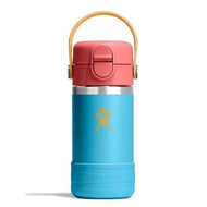 Hydro Flask Kids 12 oz Wide Mouth Bottle With Covered Straw Cap And Boot