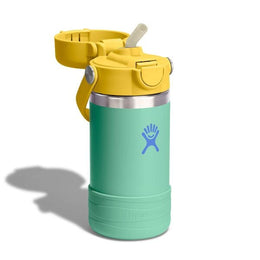 Hydro Flask Kids 12 oz Wide Mouth Bottle With Covered Straw Cap And Boot