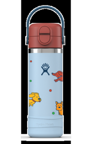 Hydro Flask Kids 18 oz Wide Mouth Bottle With Covered Straw Cap And Boot