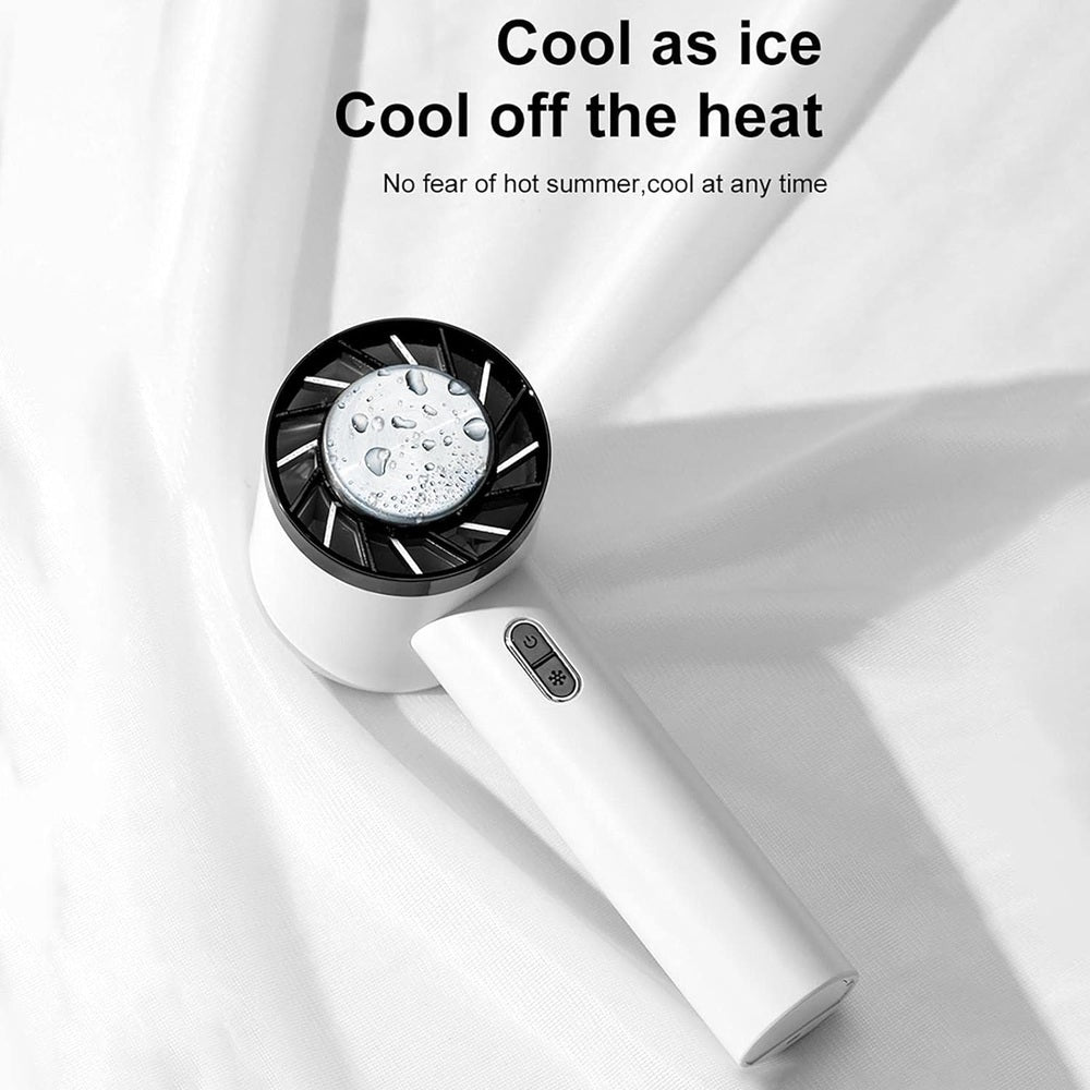 I2 Handheld 3 Speed Lithium Fan With Cooling Plate White