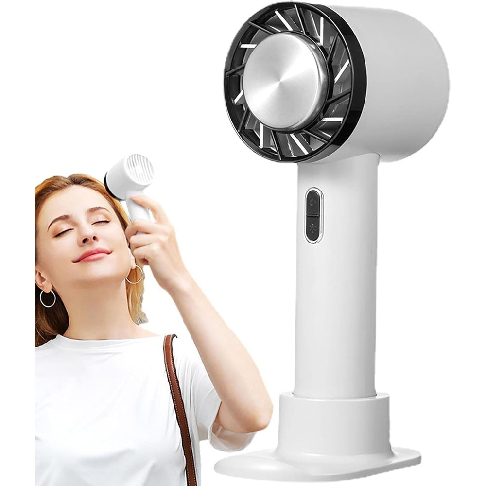 I2 Handheld 3 Speed Lithium Fan With Cooling Plate White
