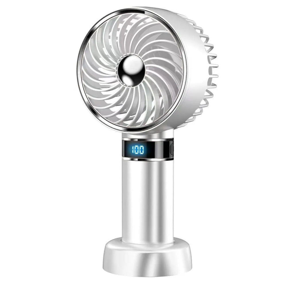 I2 Handheld 5 Speed Lithium Battery Fan With Digital Display