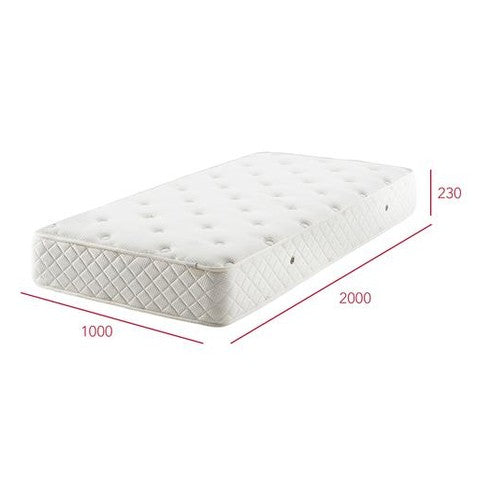 ILOOM Bono Mattress Hard S03(S) white tufted mattress with quilted sides, 2000x1000x230 mm