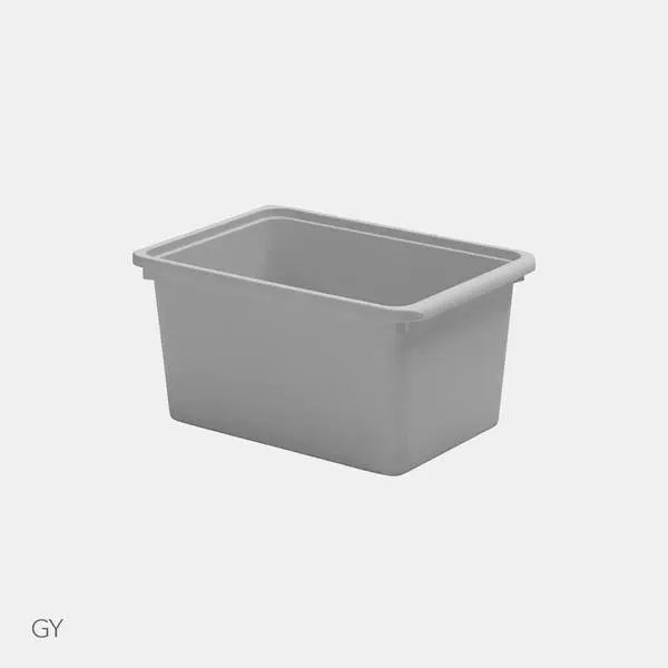Iloom Eddi Kids Plastic Box 400W in gray, open-top rectangular nursery storage bin for organized playtime.