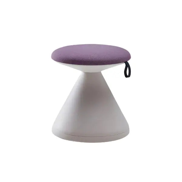 Iloom Fungus Chair, purple cushion atop a white conical base, with a visible black carry loop.