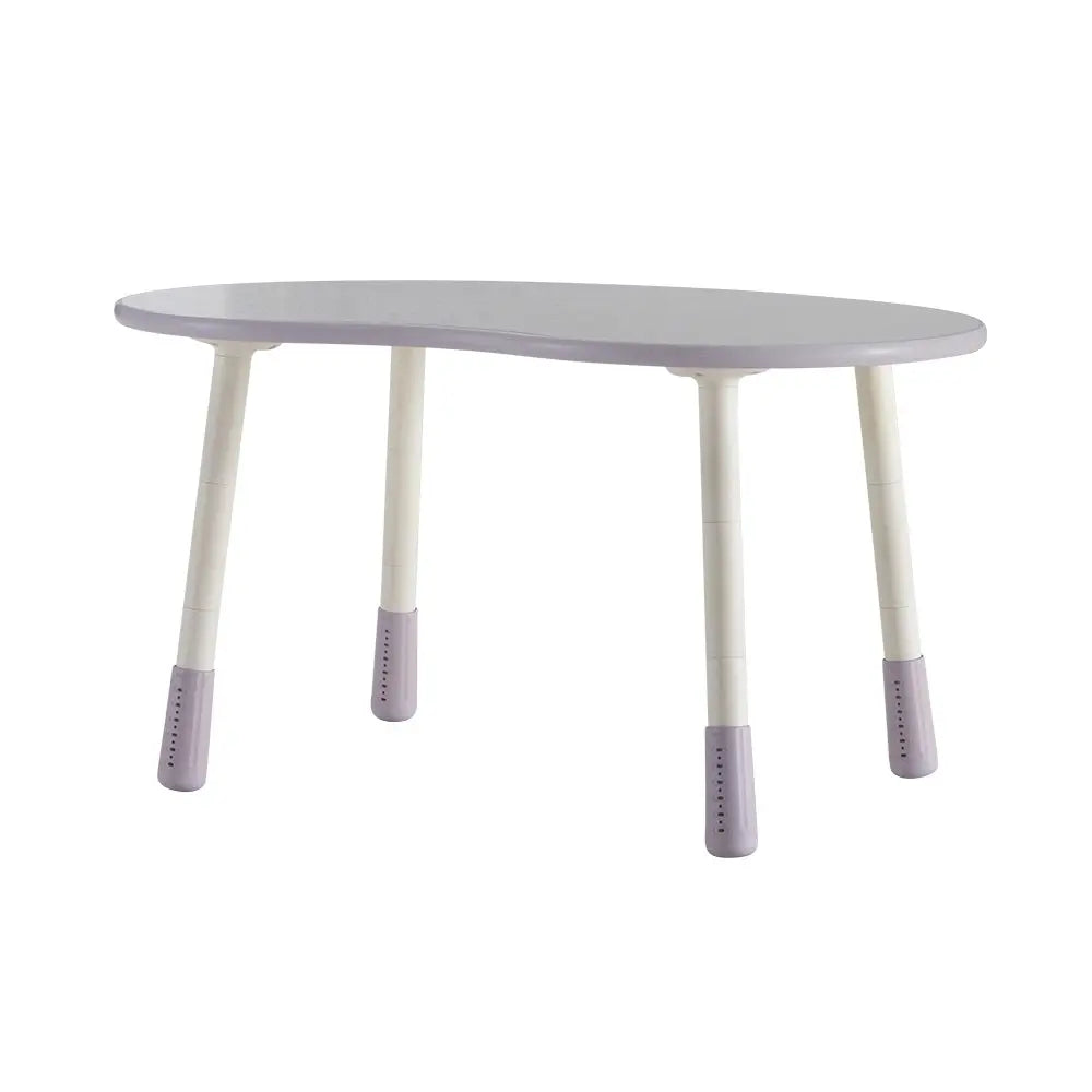 Iloom Growing Desk Peanut 1200W oval activity table with white top and lavender leg caps