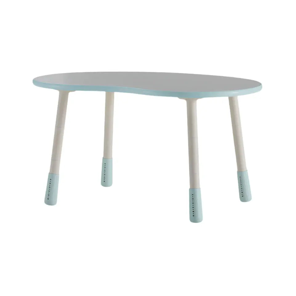 Iloom Growing Desk Peanut 1200W pastel blue-beige oval activity table with four light wood legs