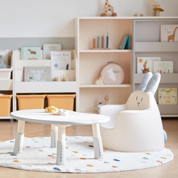 Iloom Growing Desk Peanut 800W round white activity table with adjustable legs