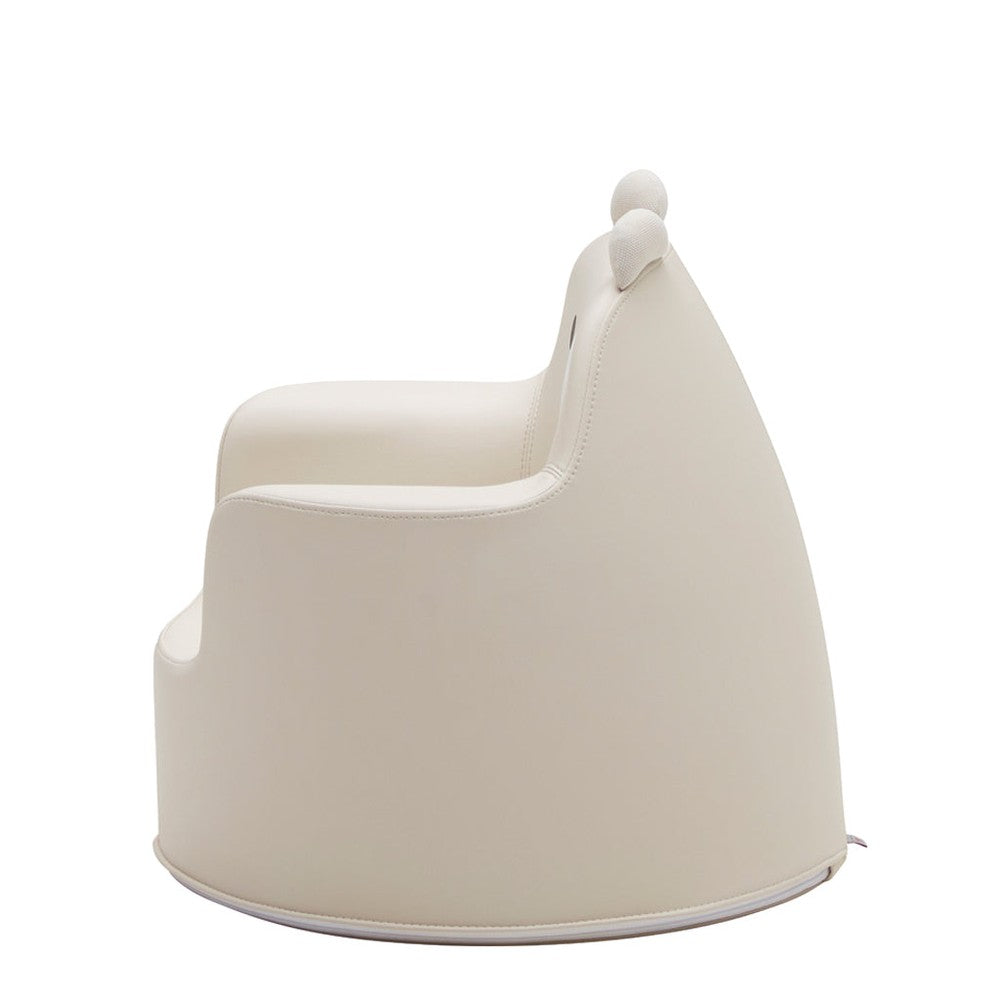 ILOOM Polar Aco Ivory kid's sofa in ivory faux-leather, plush and safe seating for toddlers