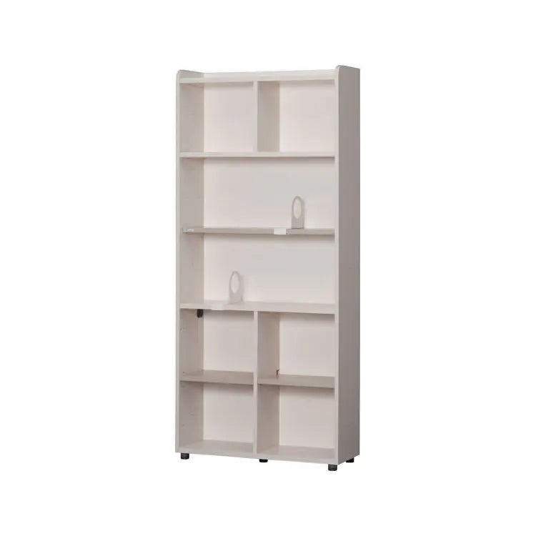 Iloom Linki Plus 6 Story Bookshelf 800W in white, tall unit with six open shelves and cubby dividers.