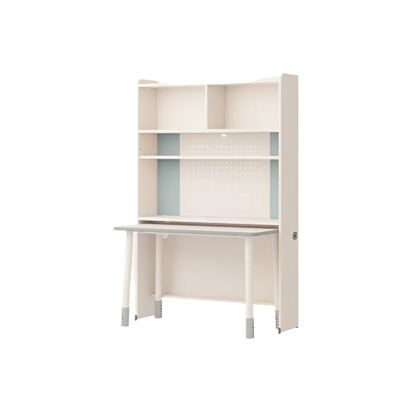 ILOOM Linki Plus W1200 desk set with 6-story bookshelf in white finish