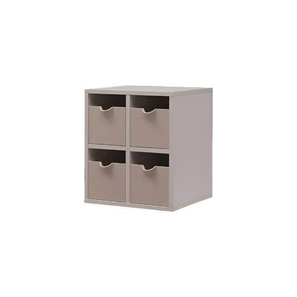 Iloom Linki Plus Mini Drawer four-drawer storage unit in beige, compact cube organizer with pull-out drawers