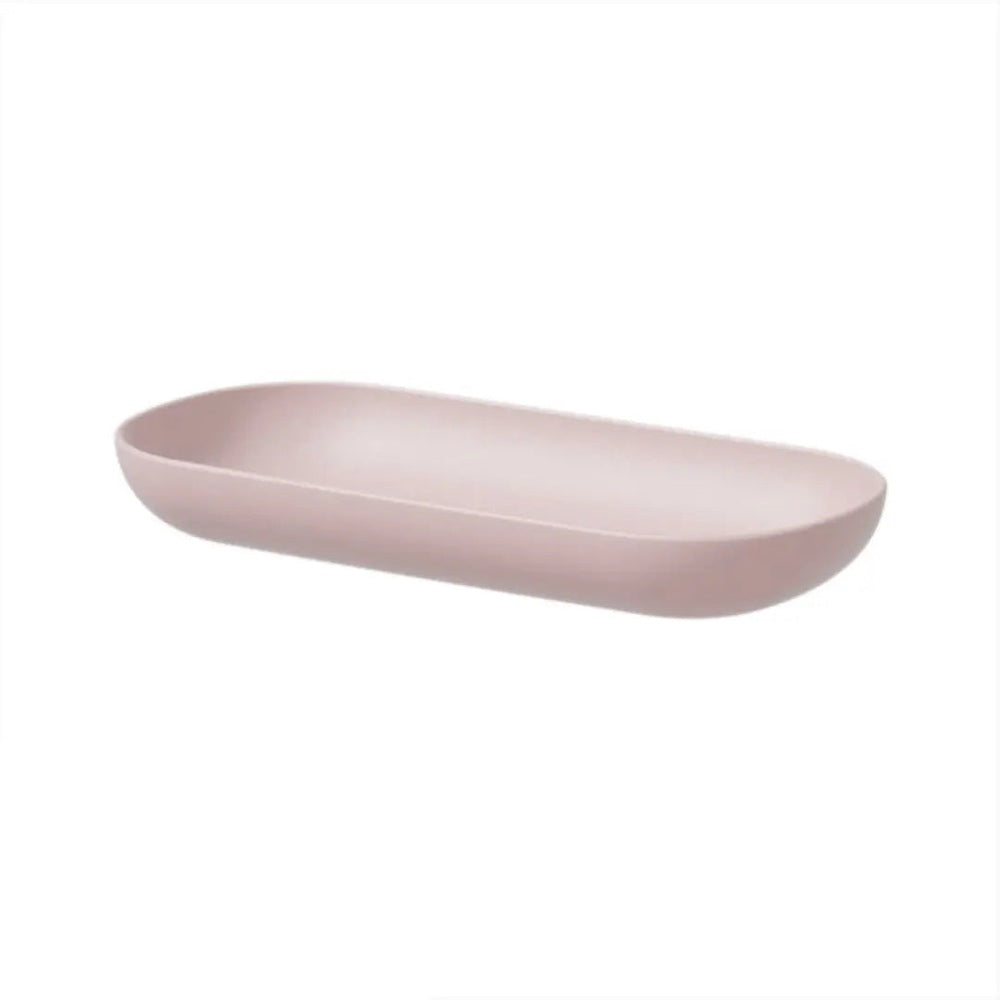 Iloom Linki Plus multipurpose shelf desk organizer in soft pink, oval tray shown ready to organize small items