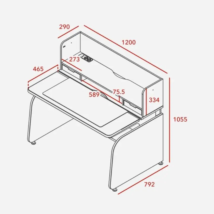 Iloom Linki Plus Smart Desk+ 1200W 1 Story Smart Desk Set (Multi Shelf) W. Desk Pad