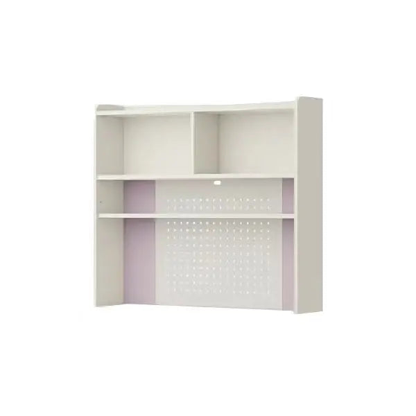 Iloom Linki Plus Smart Desk+ 1200W 4-story stacking shelf bookshelf in white with lavender back panel
