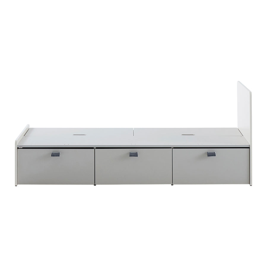 Iloom Tiede Storage Bed in gray with three front drawers
