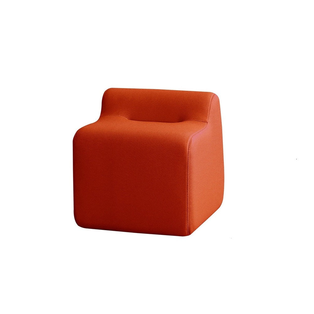 ILOOM Tinkle Pop Pebble mini makeup-table stool in orange fabric; compact play sofa ottoman