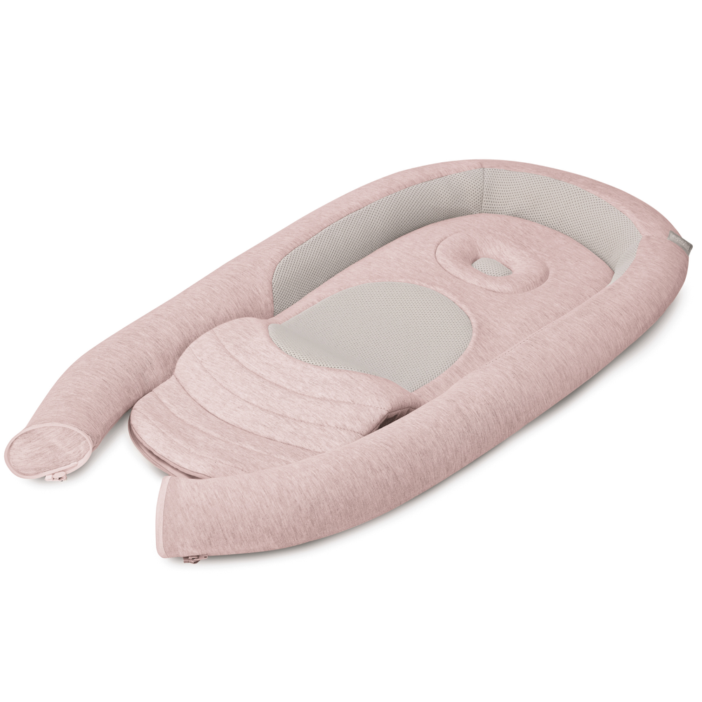 Inglesina Welcome Pod Baby Lounger Delicate Pink side view open