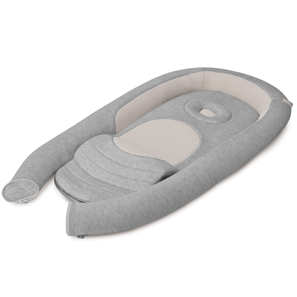 Inglesina Welcome Pod Baby Lounger Harmony Gray side open view