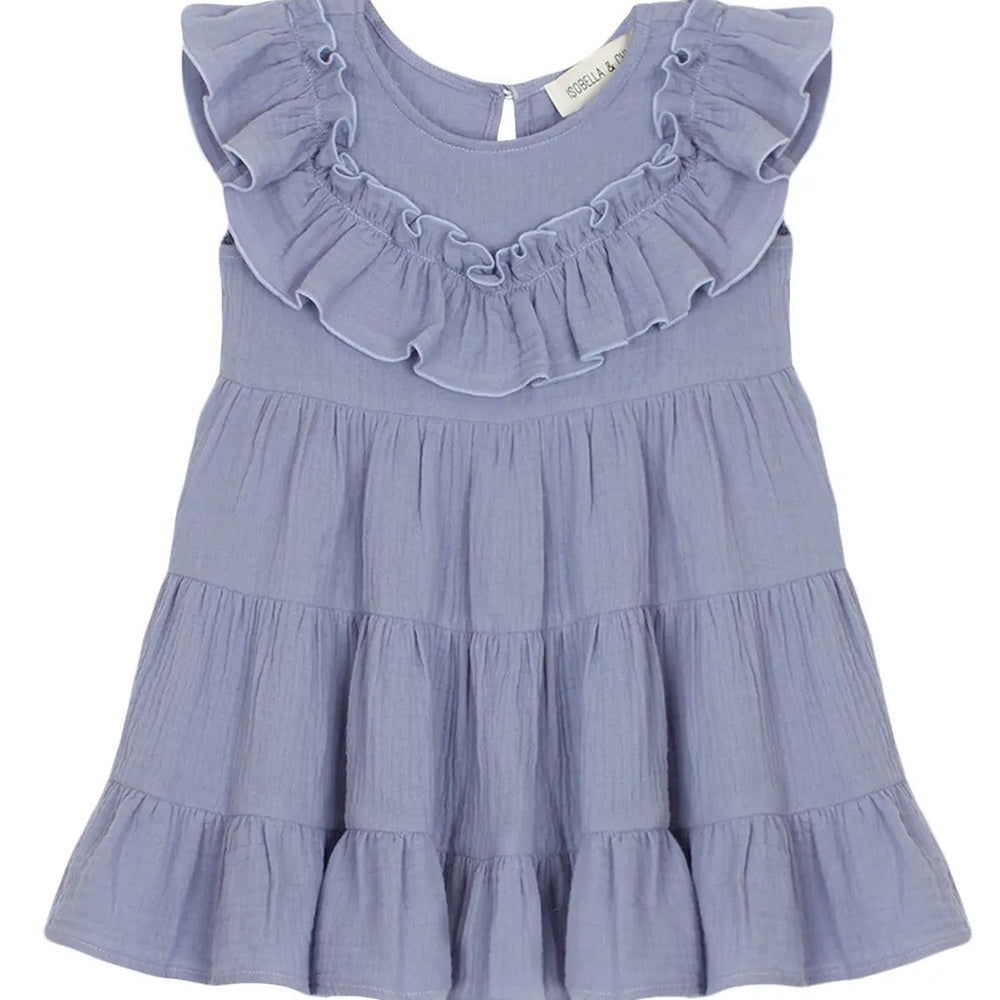 Isobella And Chloe Perry Pretty Cotton Gauze Dress Purple