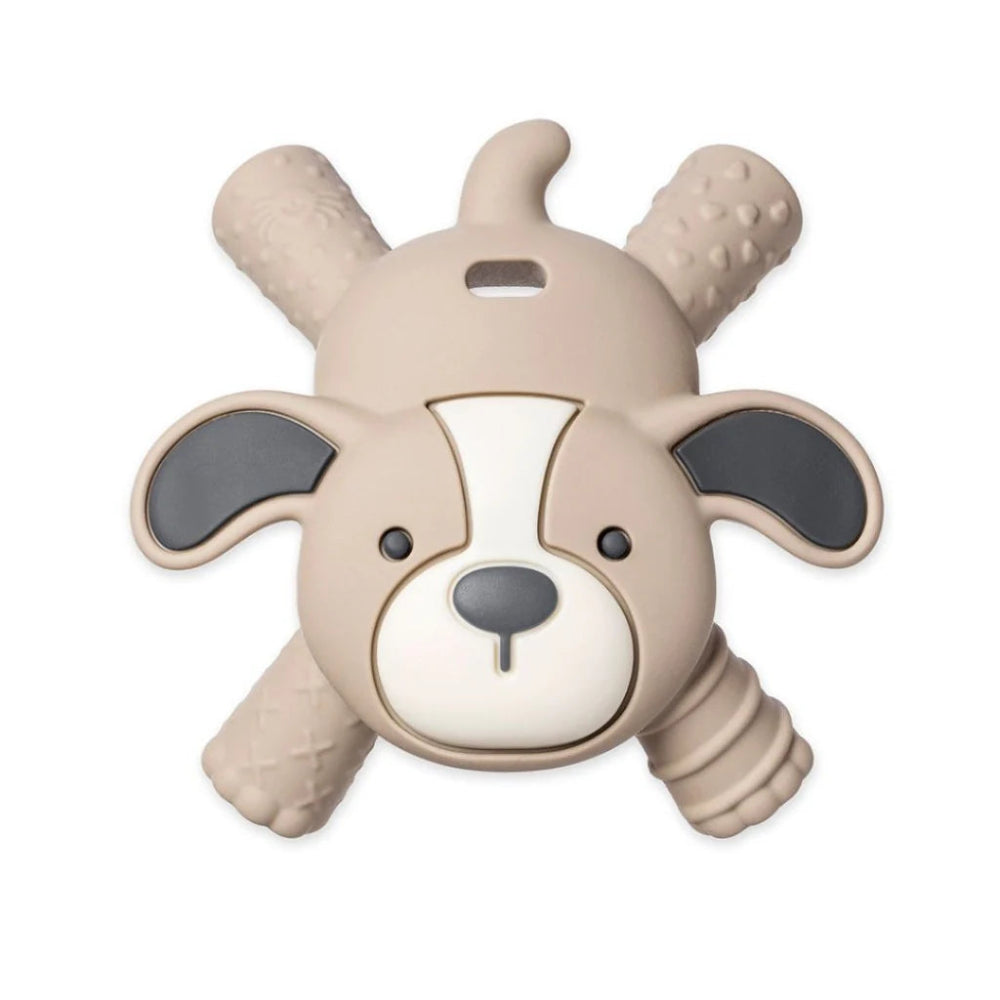 Itzy Ritzy dog-face beige silicone baby molar teether