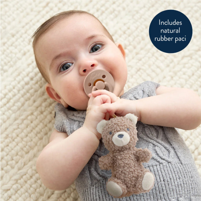 Itzy Ritzy Bitzy Pal Natural Rubber Pacifier & Stuffed Animal