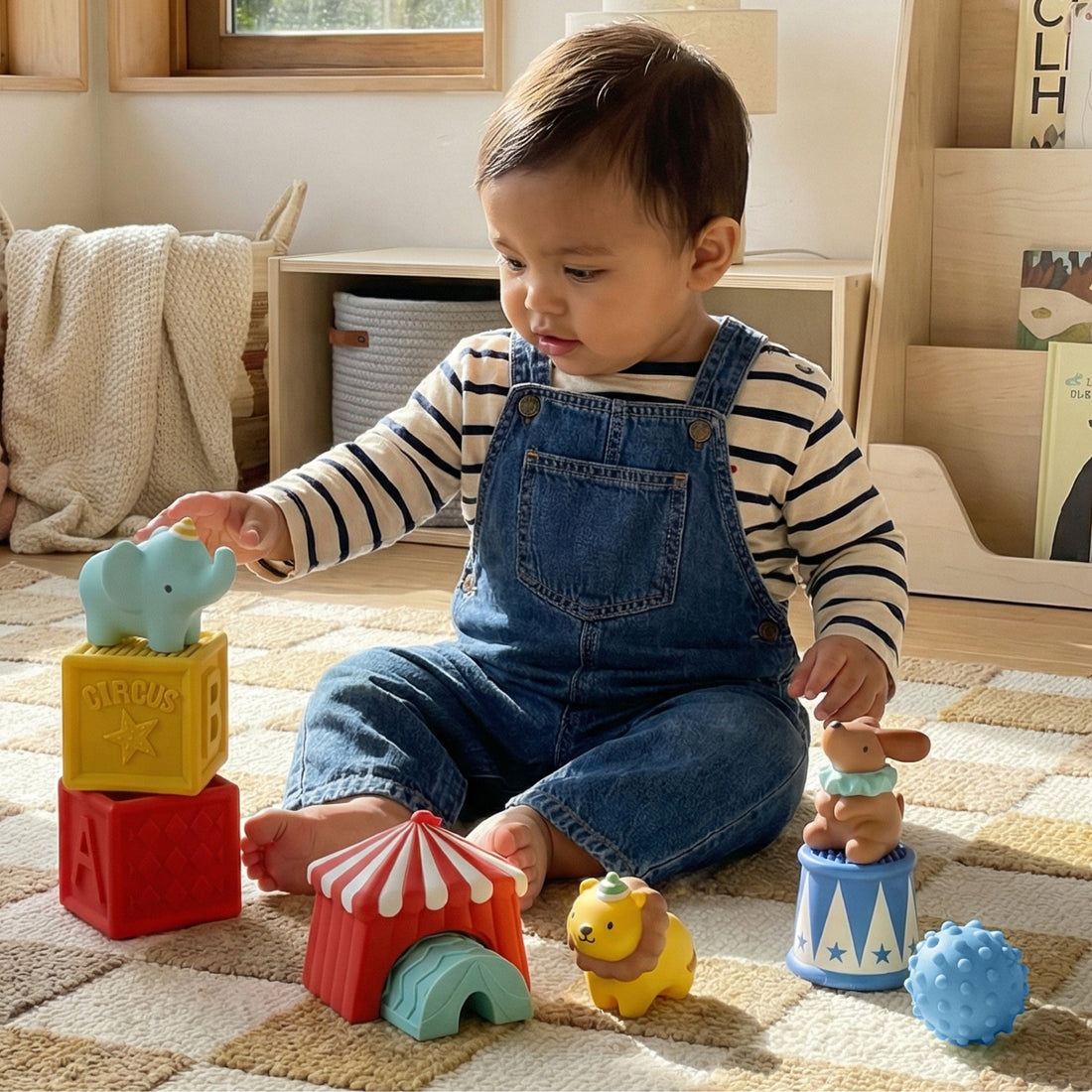 Itzy Ritzy Itzy Blocks Circus sensory blocks and characters