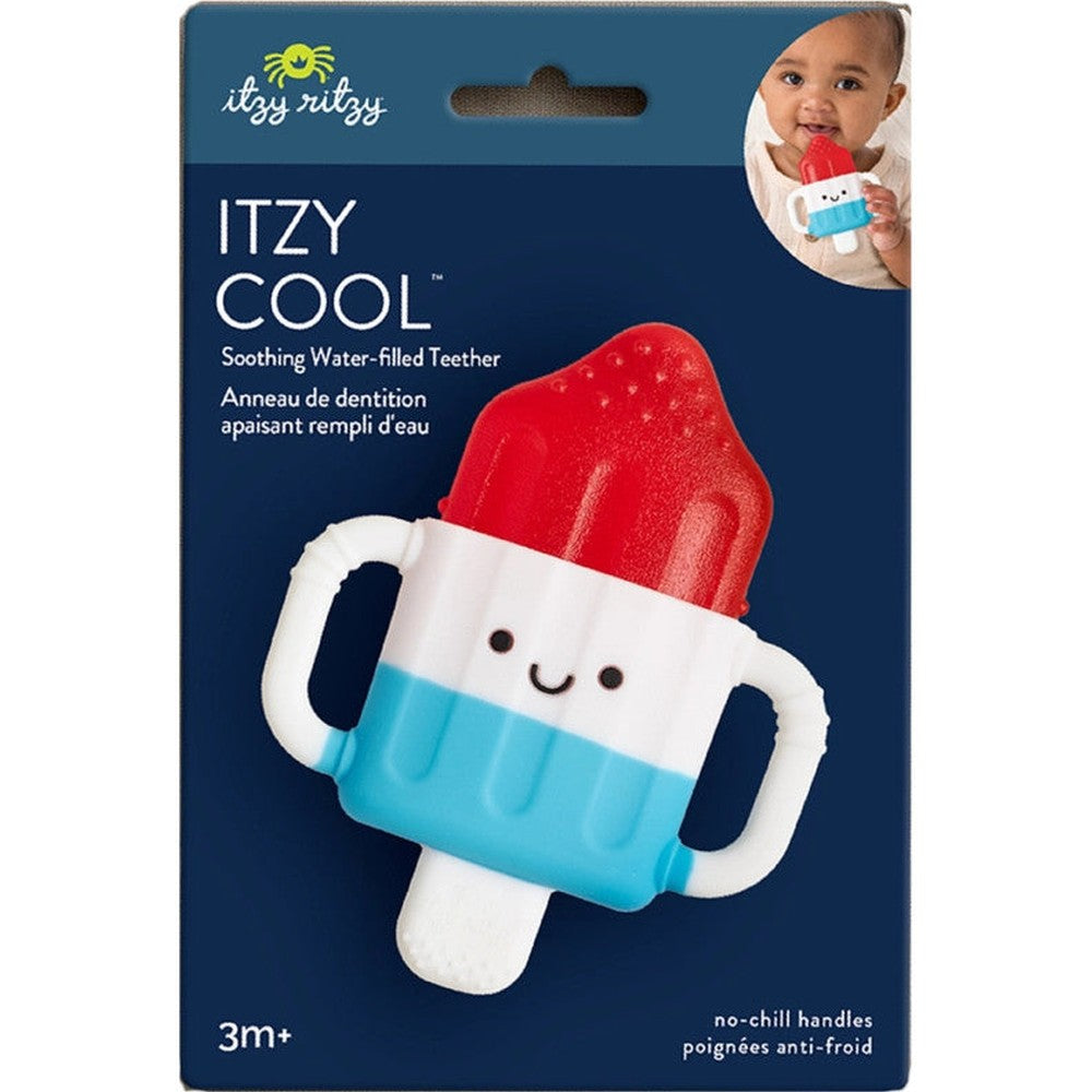 Itzy Ritzy Itzy Cool water-filled teether popsicle in red, white, blue with no-chill handles