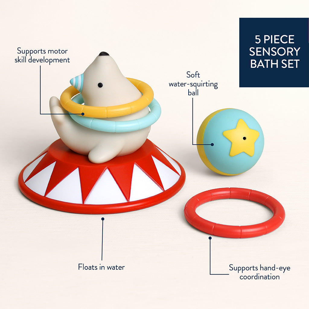 Floating seal target from the Itzy Ritzy Itzy Ring Toss Circus set