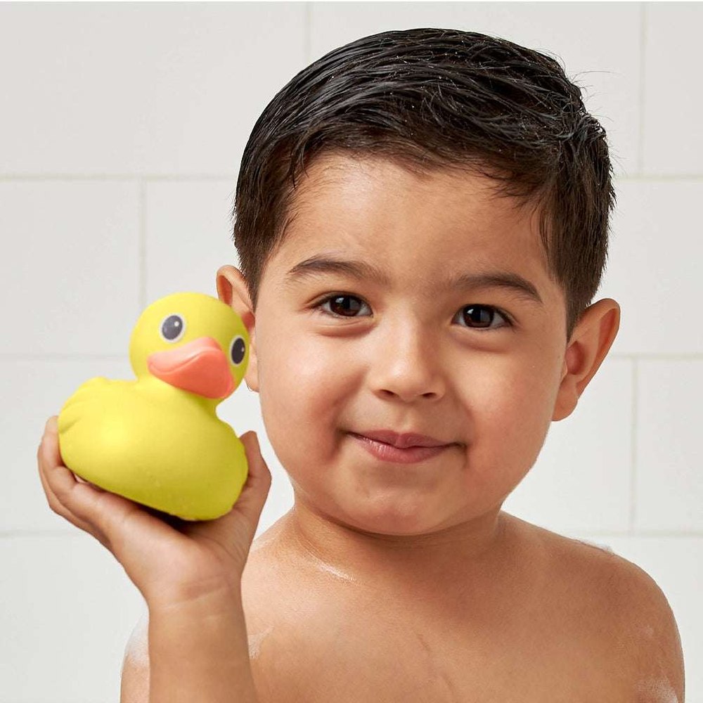 Itzy Ritzy Itzy Splash rubber duck bath toy, yellow plastic bath accessory