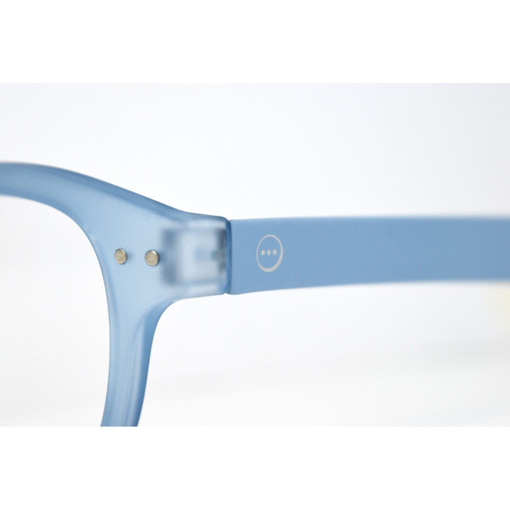 Izipizi Screen Adult #D Cold Blue eyeglasses, blue plastic frame with temple logo