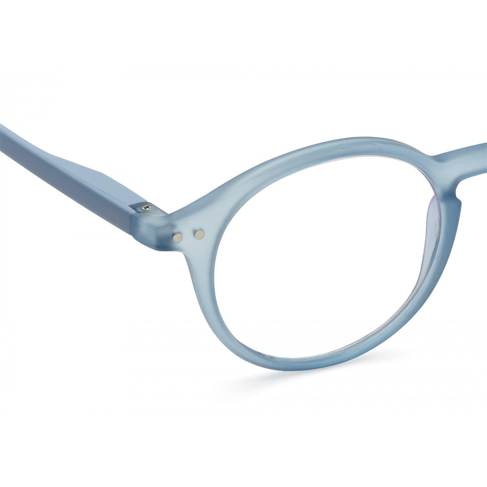 IZIPIZI Screen Adult #D Cold Blue eyeglasses with a light blue rounded plastic frame