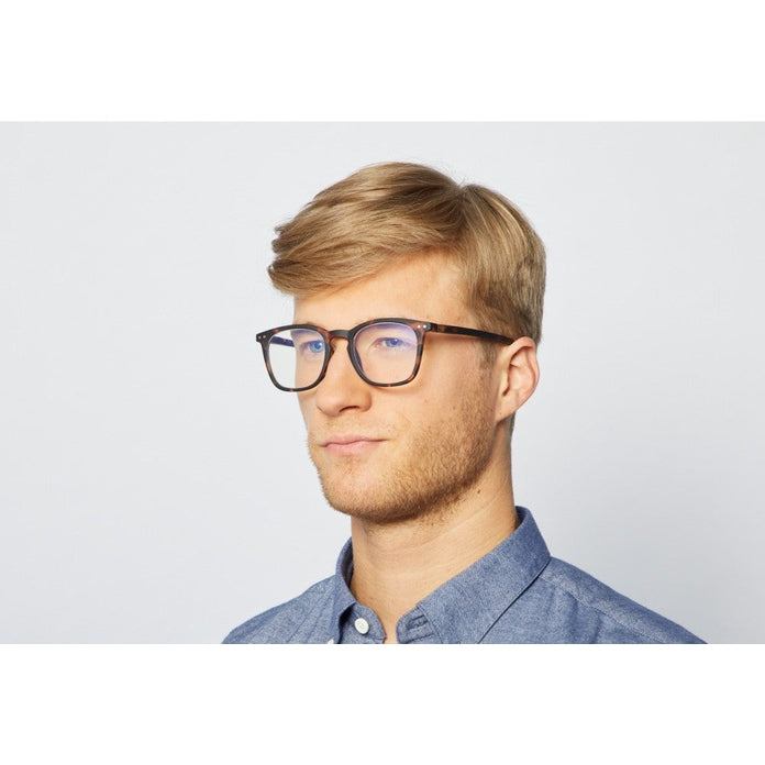 Izipizi Screen Adult E Tortoise Soft eyeglasses with tortoise acetate frame and blue light lenses