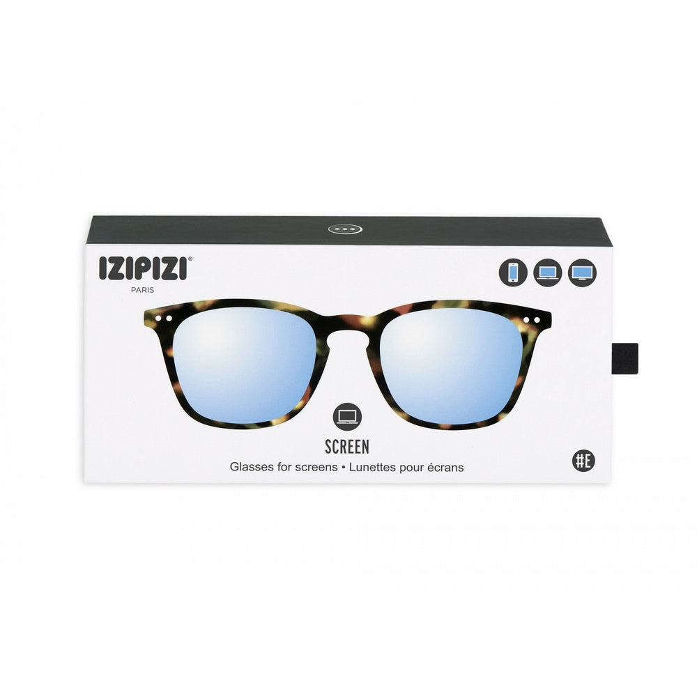 IZIPIZI Screen adult tortoise soft eyeglasses with blue mirrored lenses in box