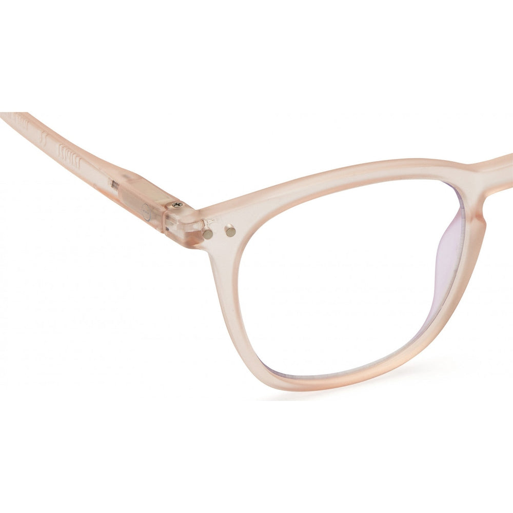 Izipizi Screen E Rose Quartz eyeglasses, translucent pink acetate frame