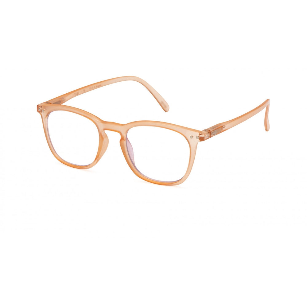 Izipizi Screen #E Sun Stone eyeglasses in peach translucent plastic frame, IZIPIZI brand