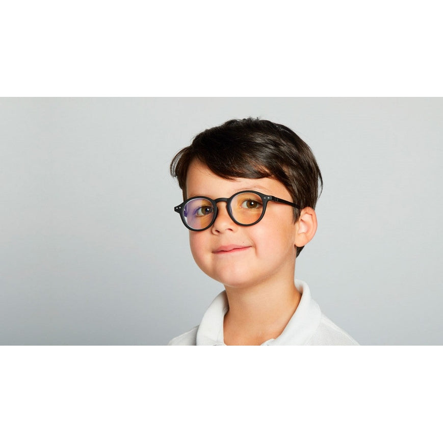 Izipizi Screen Junior #D Black Soft kids' eyeglasses with round black frames