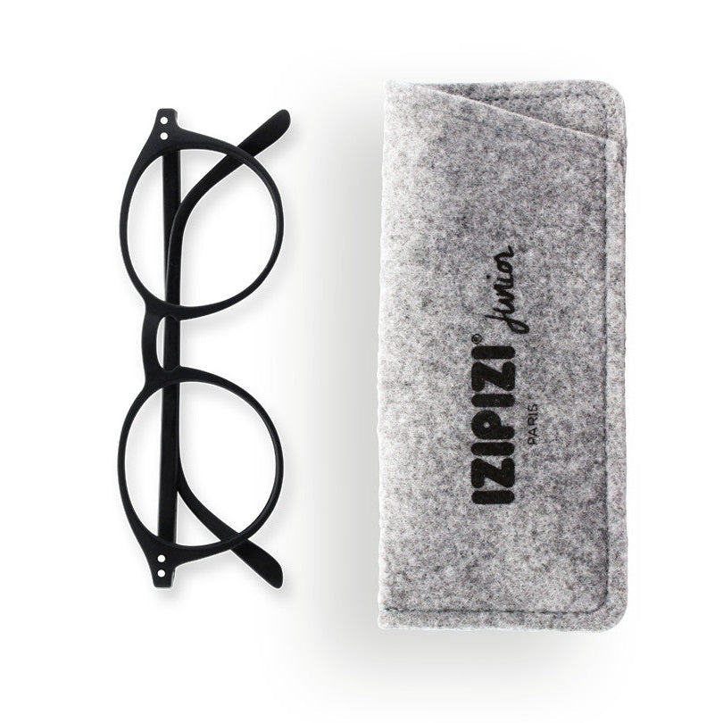 Izipizi Screen Junior #D black eyeglasses with gray felt case