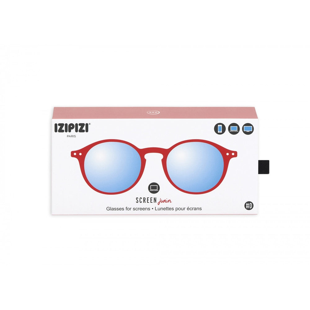 IZIPIZI Screen Junior red eyeglasses with blue mirrored lenses