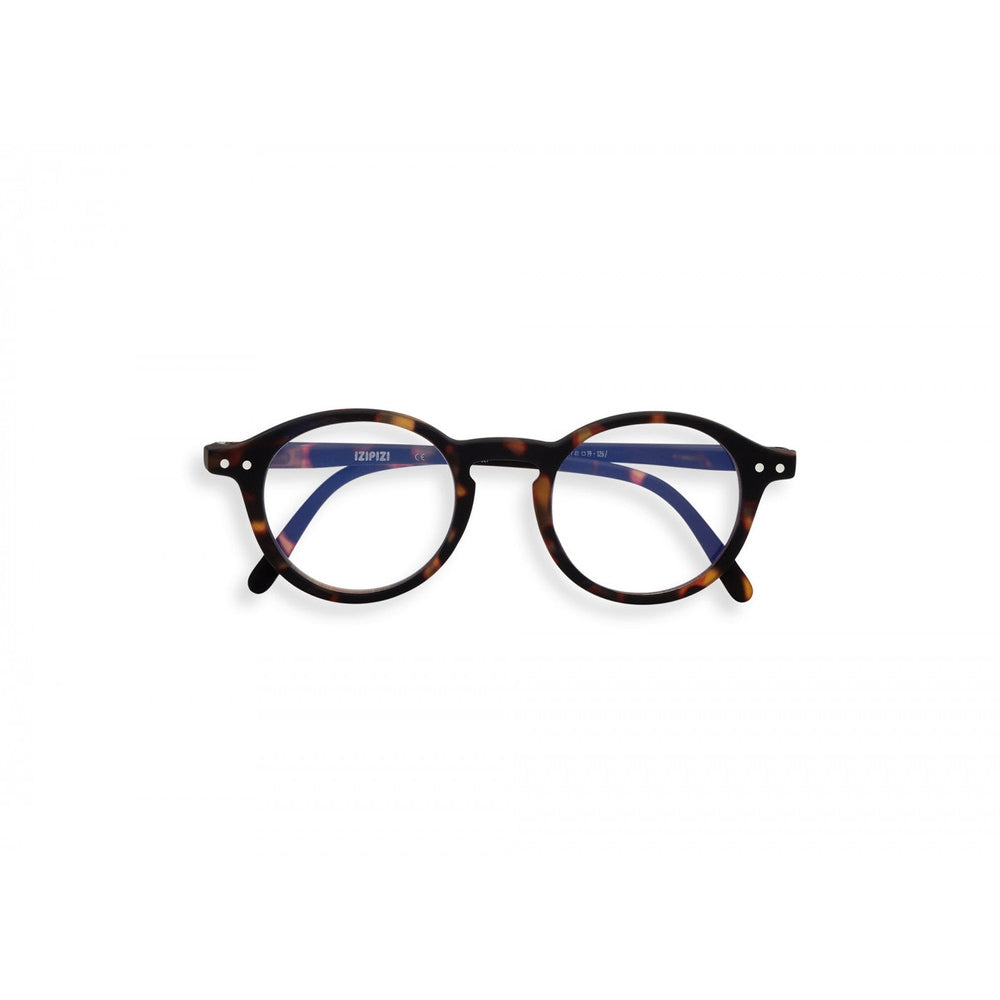 IZIPIZI Screen Junior tortoise round eyeglasses in plastic with blue temple accents