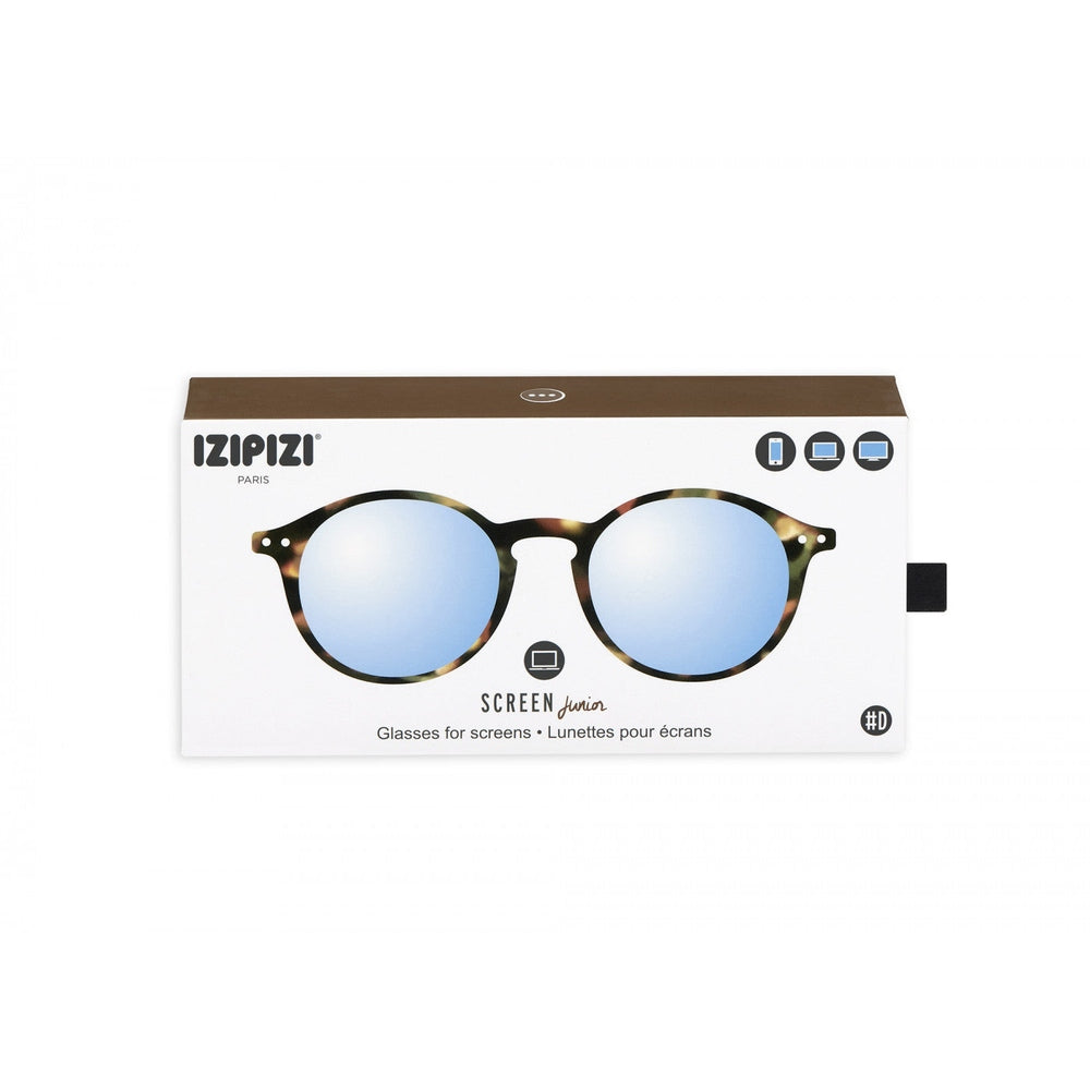 IZIPIZI Screen Junior #D tortoise soft eyeglasses with blue mirrored lenses