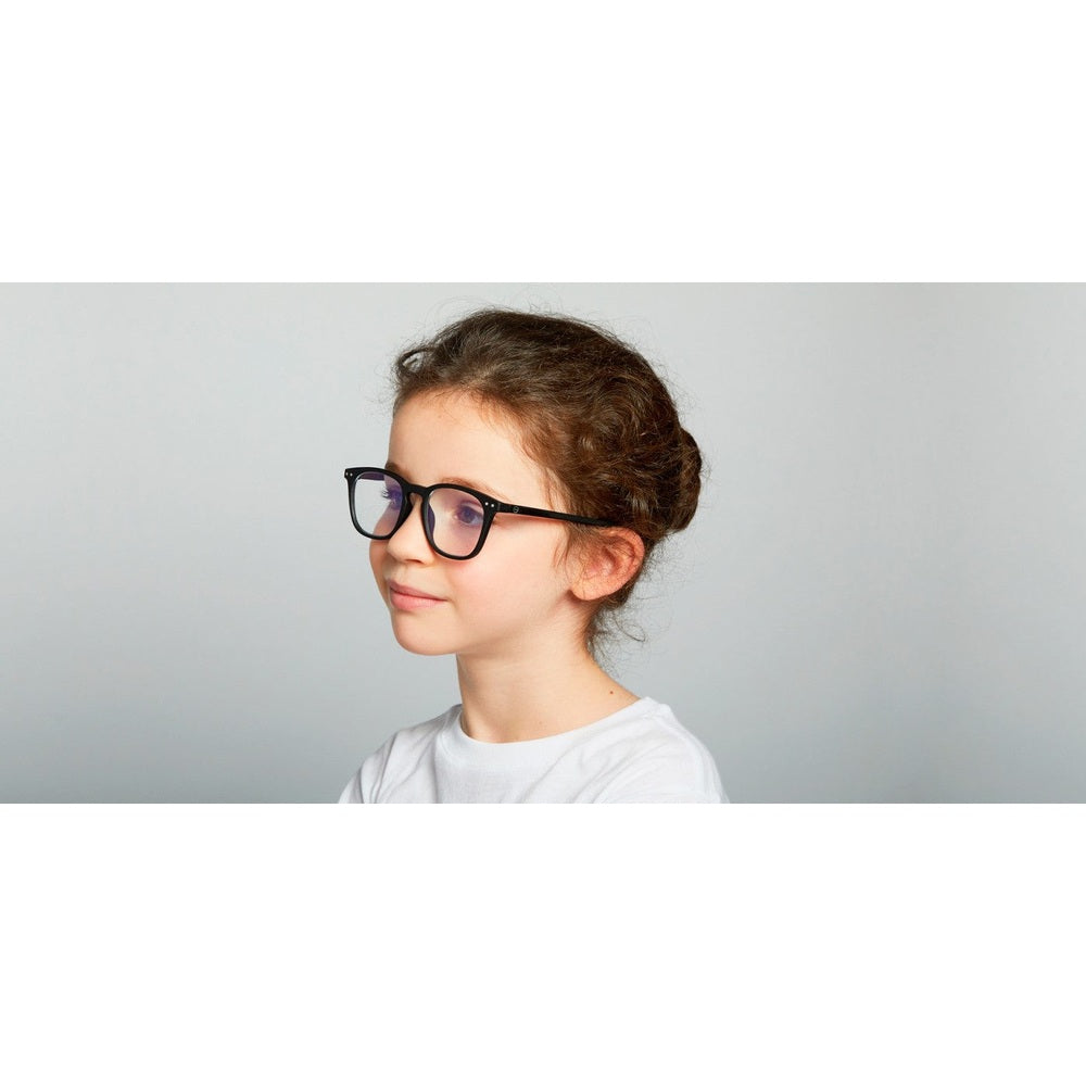 IZIPIZI Screen Junior #E Black Soft kids' eyeglasses with lightweight black frames and clear lenses